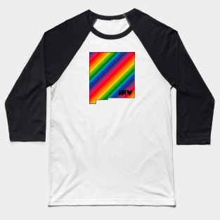 USA States: New Mexico (rainbow) Baseball T-Shirt